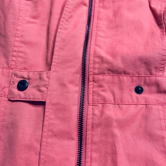 Tulle Anthropologie Women Salmon Pink Mid Length Utility Rain Jacket A7275 Large - Picture 4 of 12